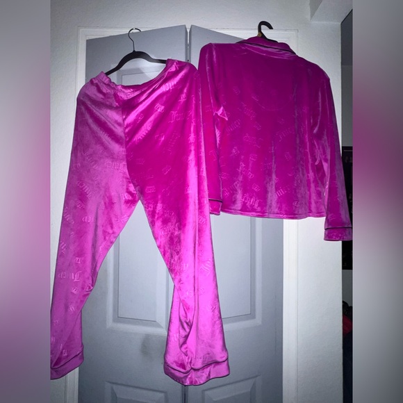 Juicy Couture raspberry velour 2Pc Pajama Set size XL - Picture 6 of 8